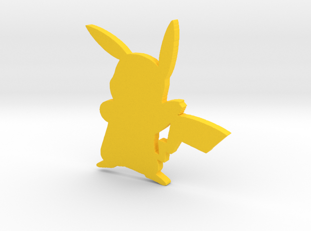 3D Pikachu in Yellow Processed Versatile Plastic