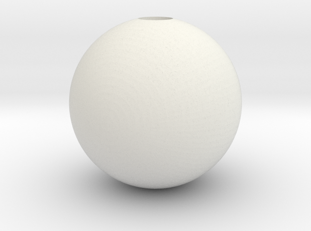 Sphere 1in Hollow in White Natural Versatile Plastic