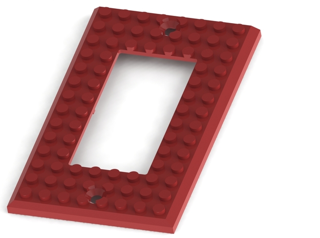 Lego based Switch Cover Plate (Single rocker) BETA in White Natural Versatile Plastic