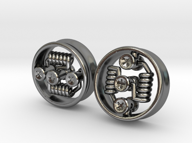 NEW 1" RDA PLUGS PAIR - CHEAPEST OPTION! in Polished Silver