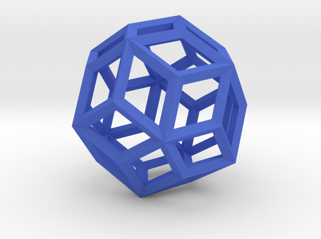 Rhombic Triacontahedron(Leonardo-style model) in Blue Processed Versatile Plastic
