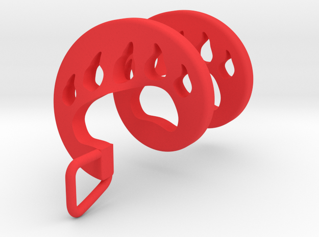 Bear Paw Spiral Pendant in Red Processed Versatile Plastic