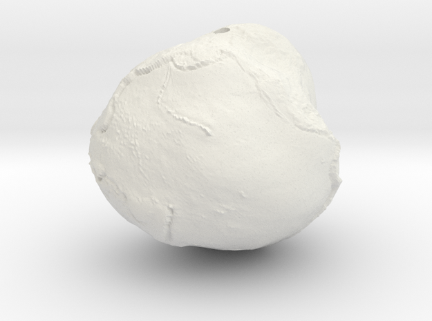 Geoid - 2" diameter hollow earth gravity model in White Natural Versatile Plastic