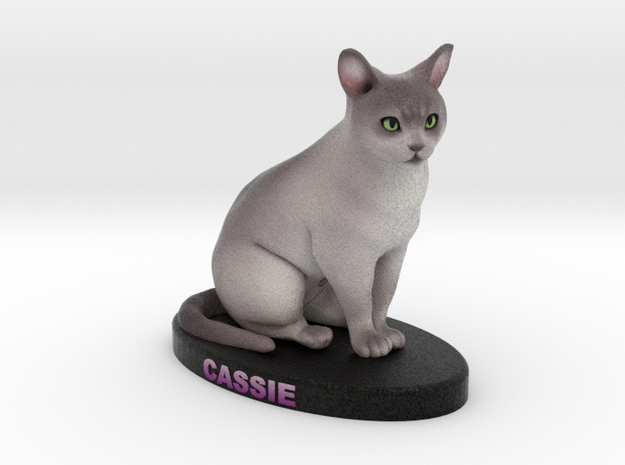 Custome Cat Figurine - Cassie in Full Color Sandstone