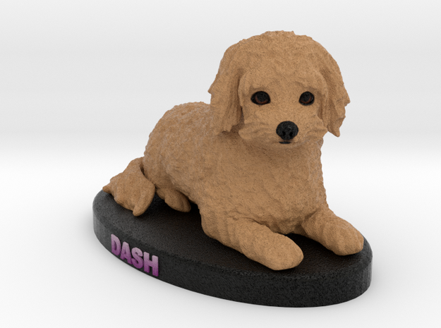 Custom Dog Figurine - Dash in Full Color Sandstone