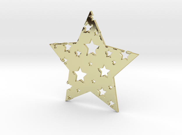 Funky Star in 18k Gold Plated Brass