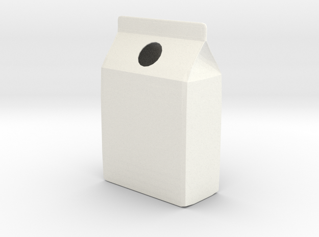 Milk Carton Vase in White Processed Versatile Plastic