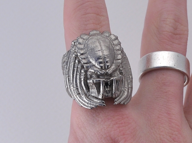 Predator Ring Size 10 in Polished Bronzed Silver Steel