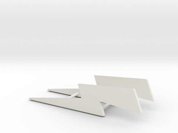 Personalize-able Lightning Bolt Business Card Hold in White Natural Versatile Plastic