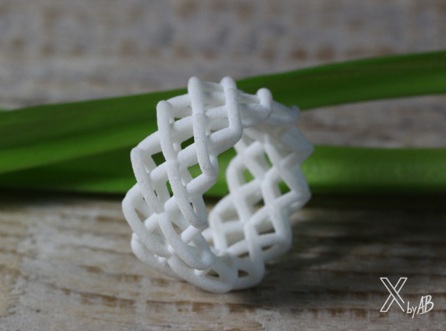 Cross-Stitches Ring 8.7 in White Natural Versatile Plastic