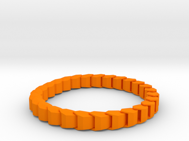 Chained Bracelet in Orange Processed Versatile Plastic
