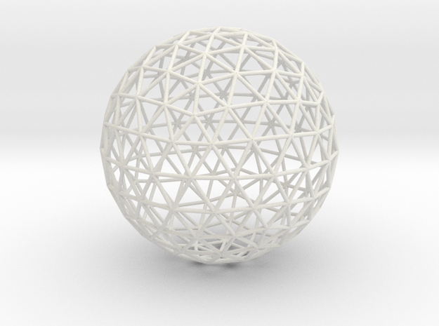 Geodesic Sphere in White Natural Versatile Plastic