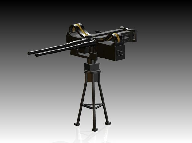 Twin Modern 50 Cal Browning on Tripod 1/18 in White Natural Versatile Plastic