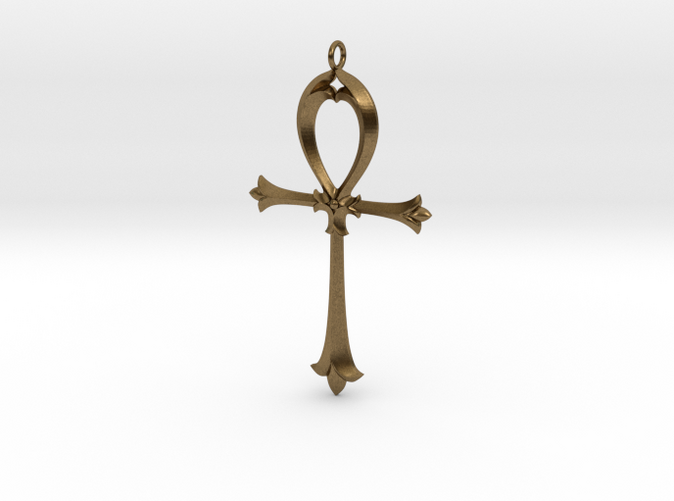 Nouveau Ankh in Solid Raw Bronze