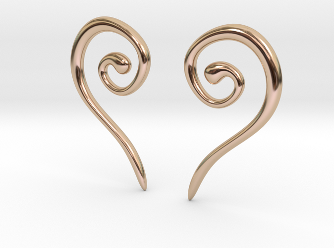 Medieval Half Heart earrings gold