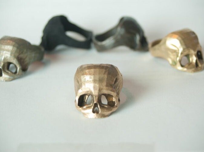 Bronze Skull Ring by Bits to Atoms