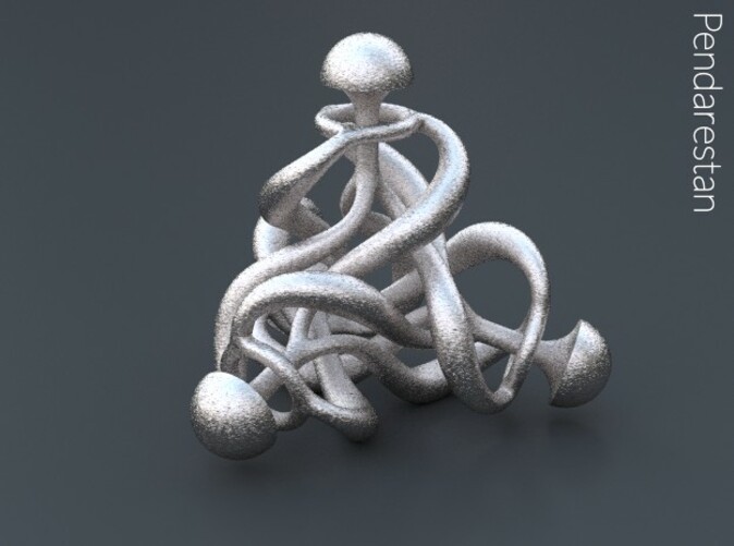 Tringix, an organic geometric sculpture with tetrahedral symmetries