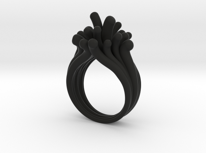 Water Drops Black Color Ring