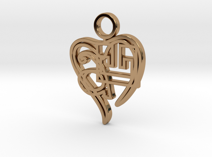 Personalised Greek Pattern Heart Charm