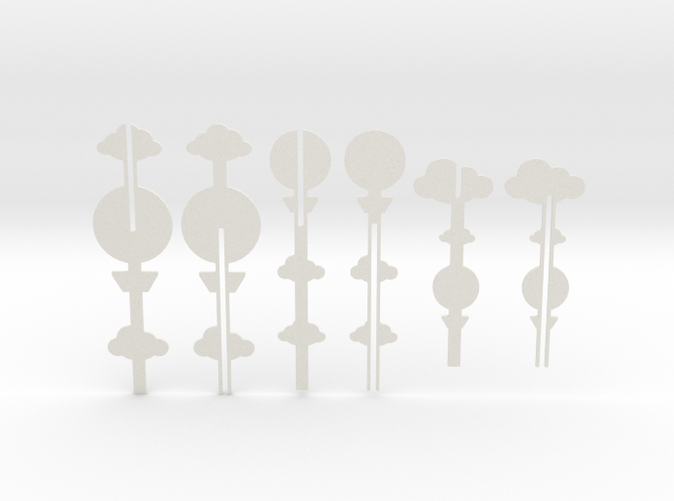Clouds & Balloon series - cake toppers - white