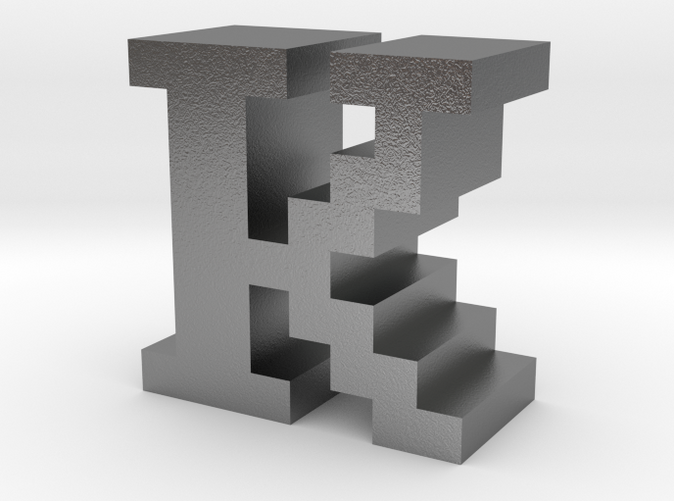 "K" inch size NES style pixel art font block