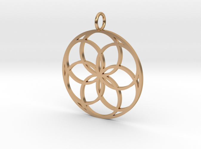Geometric circular flower pendant