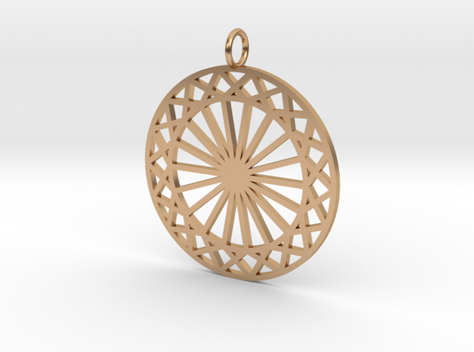 Geometric star wheel mandala pendant