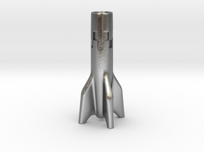 V2 Rocket Cigarette Stubber in raw silver
