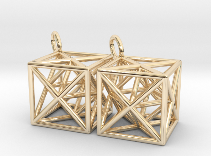 Render - Metatron Cube Earrings