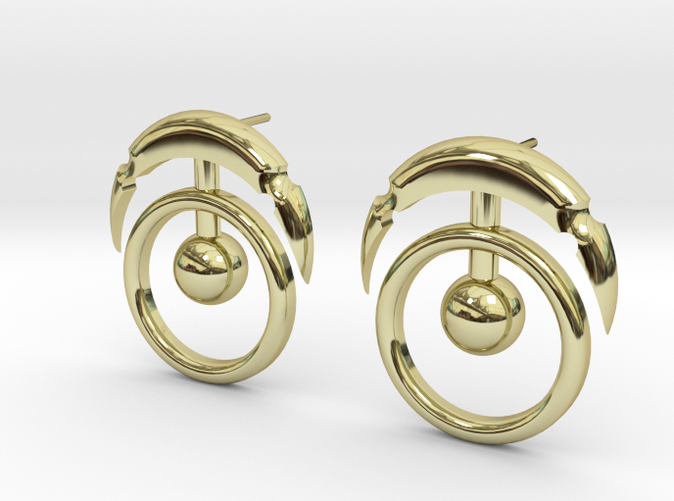 Pair of 18k Gold Plated Brass Earrings