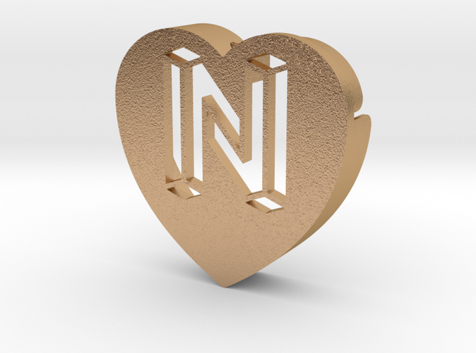 Heart shape DuoLetters print N