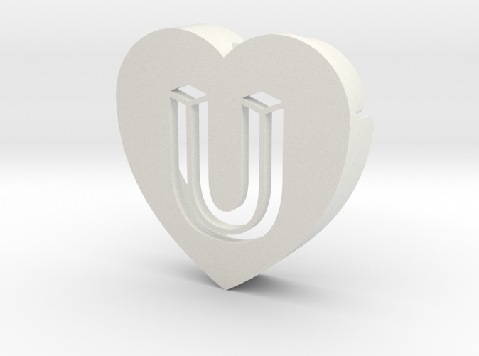 Heart shape DuoLetters print U