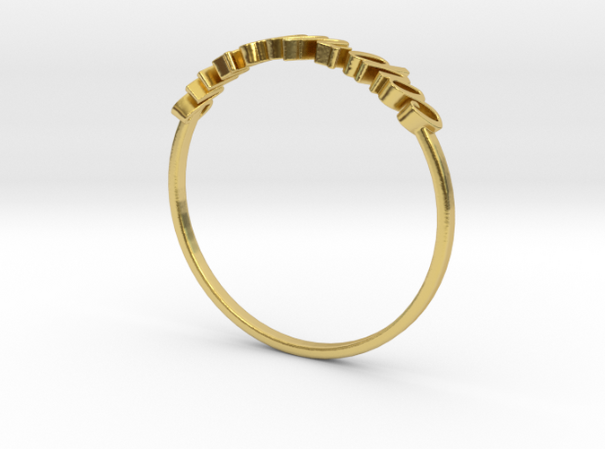 Polished Brass Capricorn/ Capricorne ring