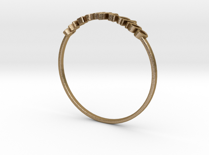 Polished Gold Steel Capricorn/ Capricorne ring