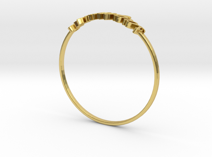Polished Brass Sagittarius / Sagittaire ring