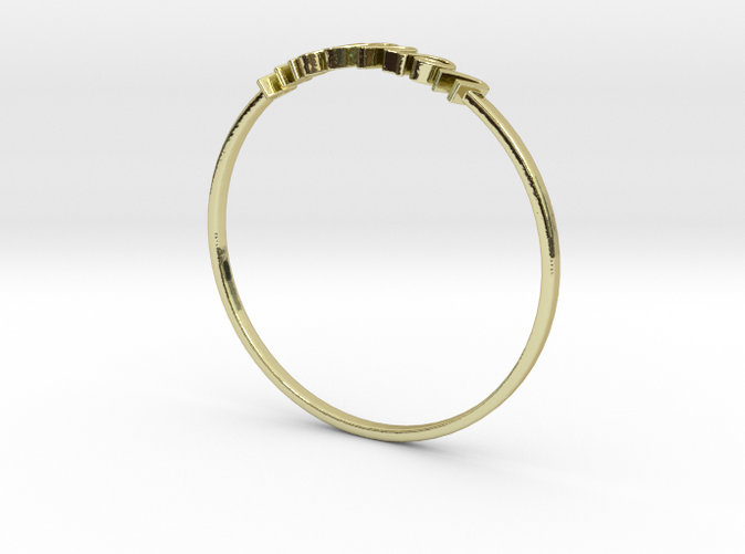 18K Yellow Gold Aquarius / Verseau ring