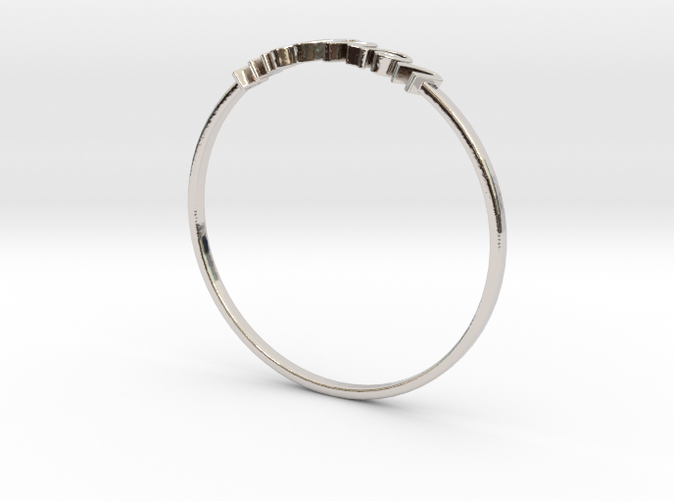 Rhodium Plated Brass Aquarius / Verseau ring
