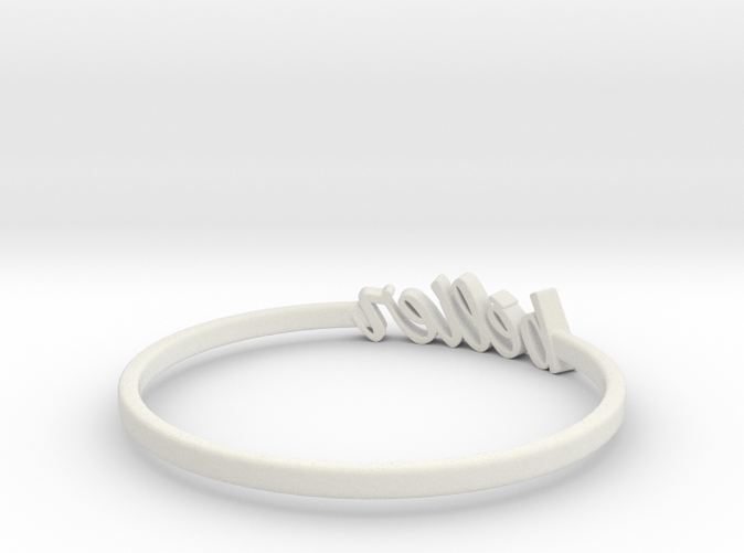 White Natural Versatile Plastic Aries / Bélier ring