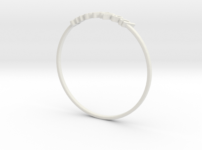White Natural Versatile Plastic Pisces / Poissons ring
