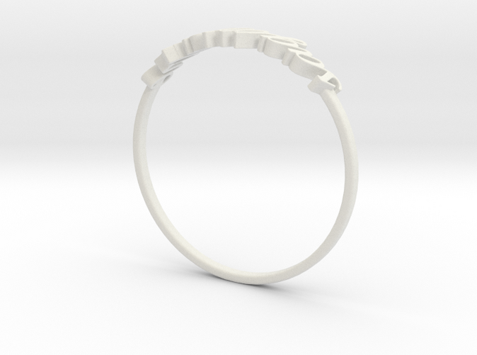 White Natural Versatile Plastic Sagittarius / Sagittaire ring
