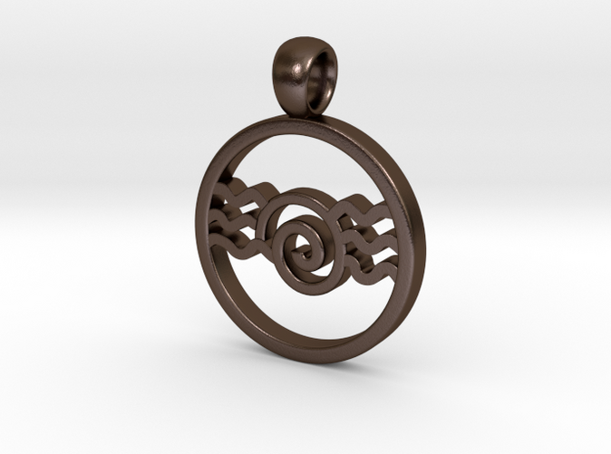 Snail and Waves Amulet, Steel