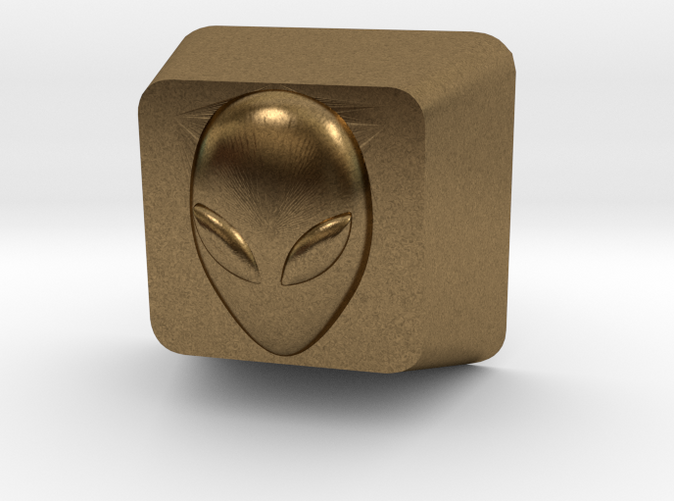 Custom 3D Alien Cherry MX Keycap in Raw Bronze