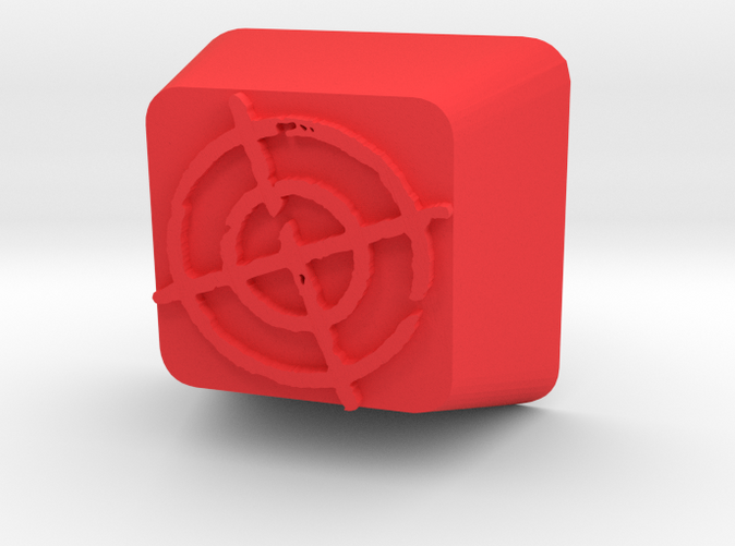 Custom Cherry MX Crosshair Keycap in Red Strong & Flexible Plastic