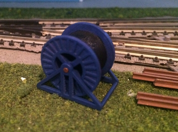 N Scale Steel Cable Reel (Full) 3d printed Steel cable reel in Frosted Ultra Detail