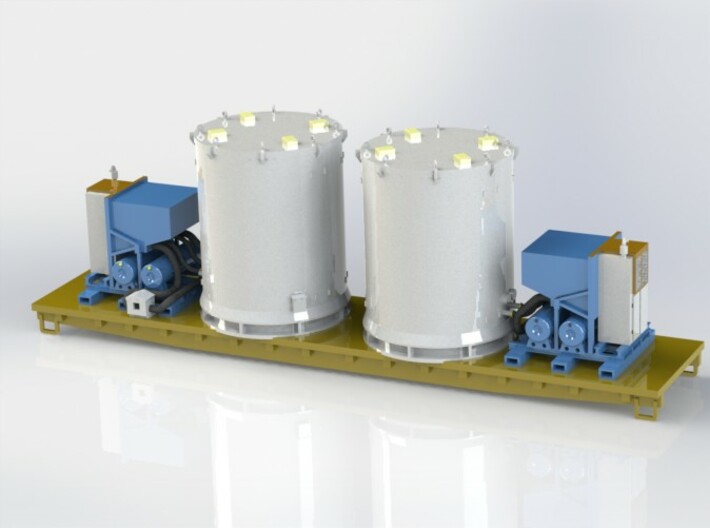 N scale 1/160 Titan Rocket container & A/C unit 3d printed CAD render of two units.