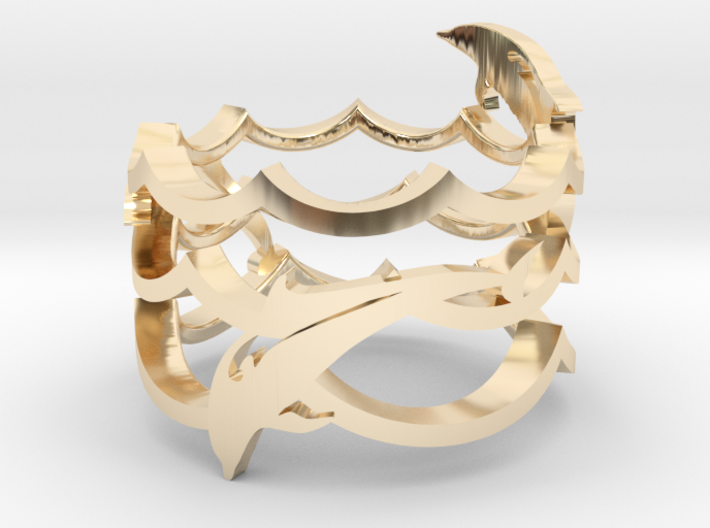 3 Dolphins Dancing Ring 3d printed