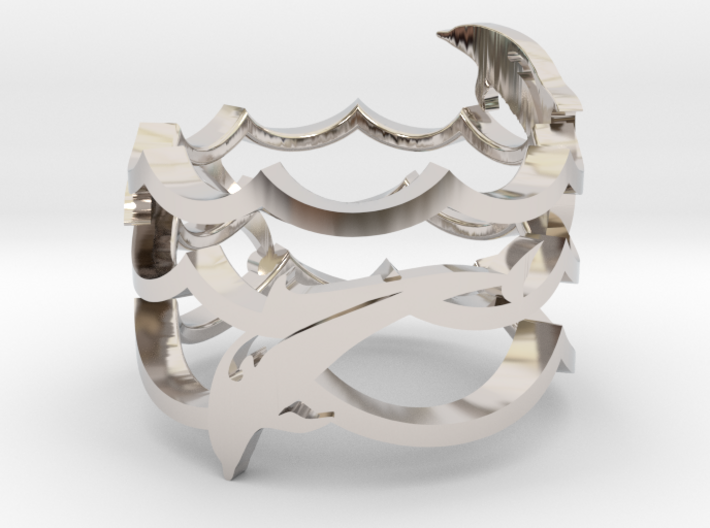 3 Dolphins Dancing Ring 3d printed
