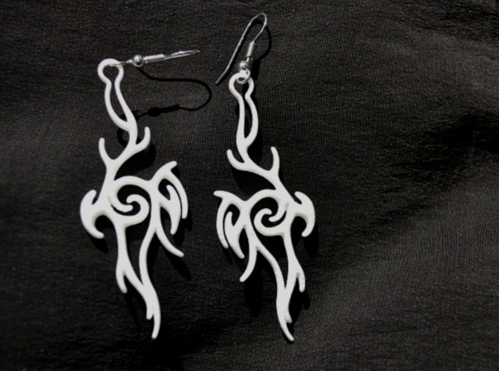 Abstract Hanger Earrings #2 3d printed 