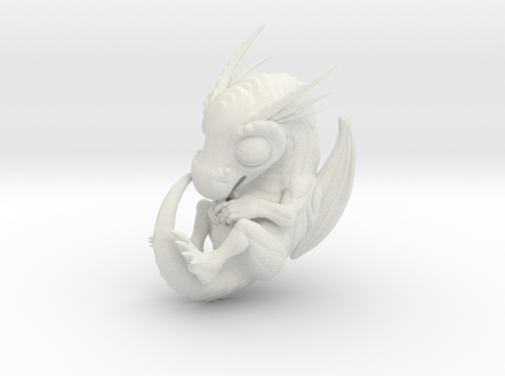 White Dragon Baby (to paint for yourself) 3d printed 