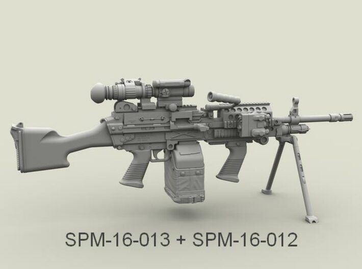 1/16 SPM-16-013 m249 MK48mod0 7,62mm machine gun 3d printed 